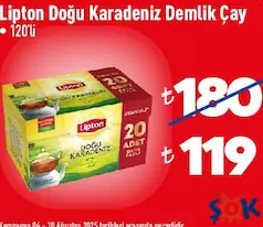LİPTON DOĞU KARADENİZ DEMLİK POŞET ÇAY 120'Lİ fiyat ve kampanya bilgisi